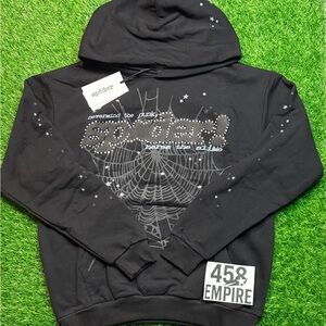 Sp5der Black Hoodie for Men